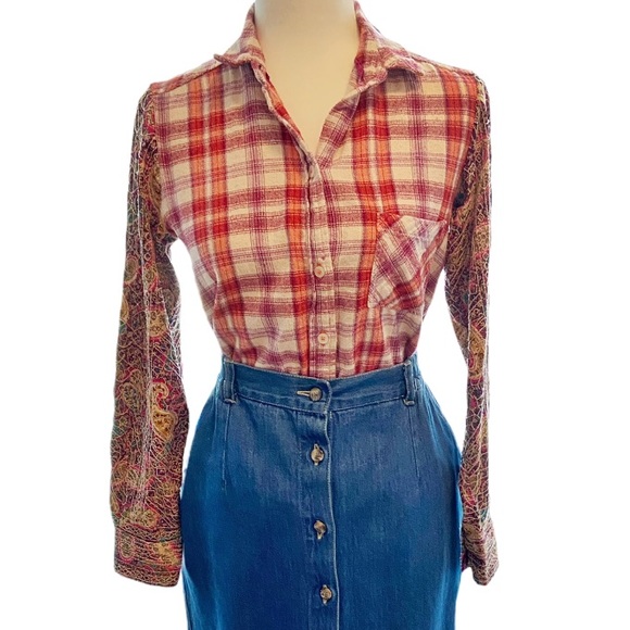 Anthropologie Tops - Anthropologie holding horses flannel shirt